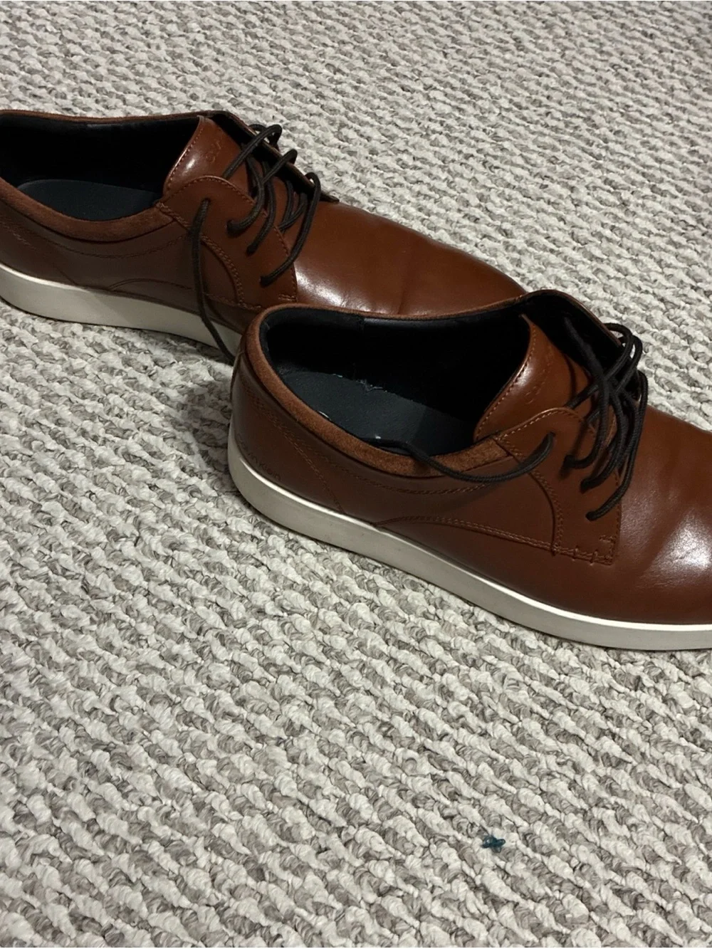 Calvin Klein Men’s Brown Leather Lace-Up shoes size 11